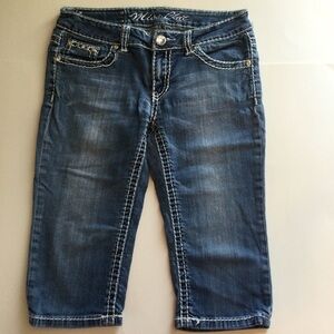 Miss Chic USA Denim Shorts Capris Rhinestone Size 9